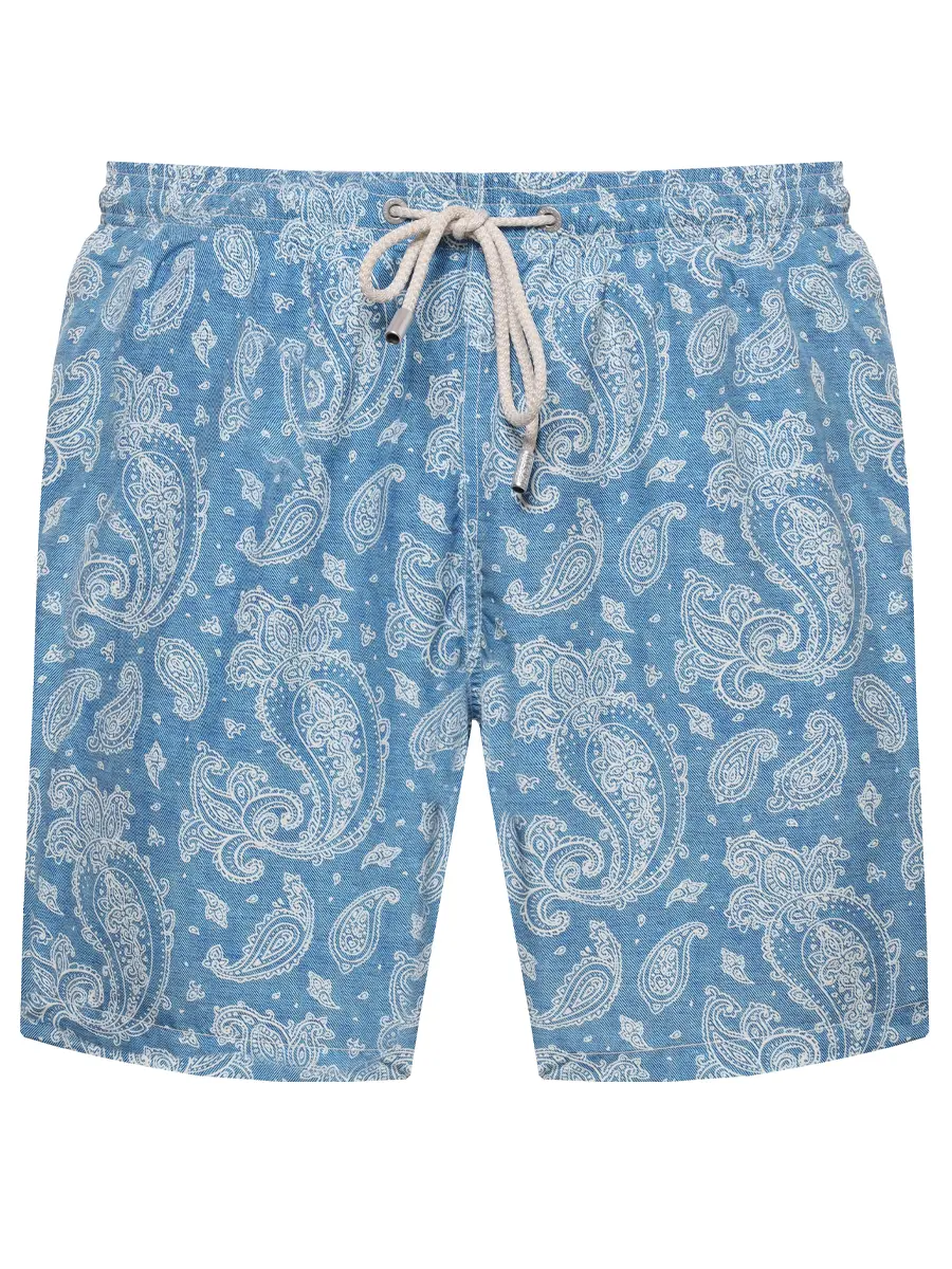 Шорты плавательные MC2 SAINT BARTH LIGHTING - ELEGANT PAISLEY DEN30 Голубой 