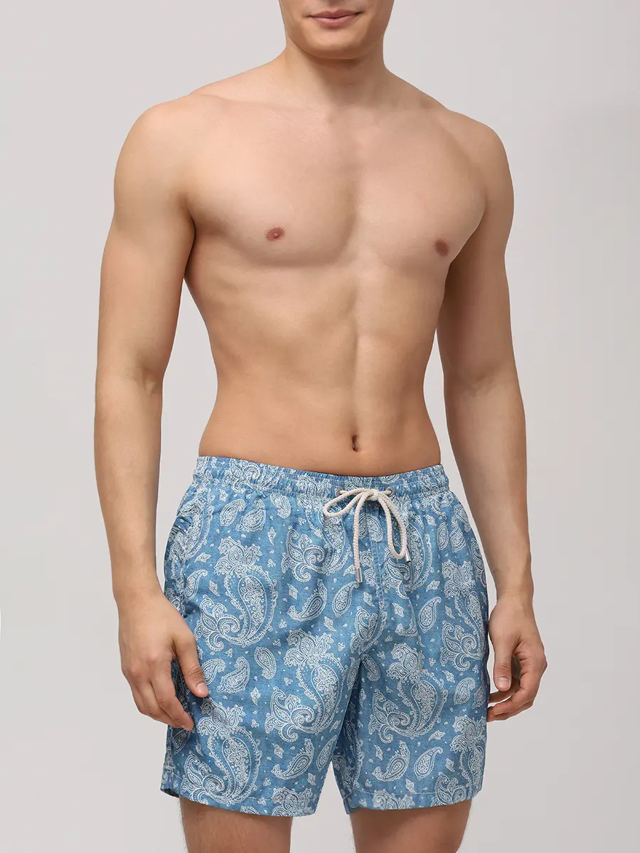 Шорты плавательные MC2 SAINT BARTH LIGHTING - ELEGANT PAISLEY DEN30 Голубой  Фото 2