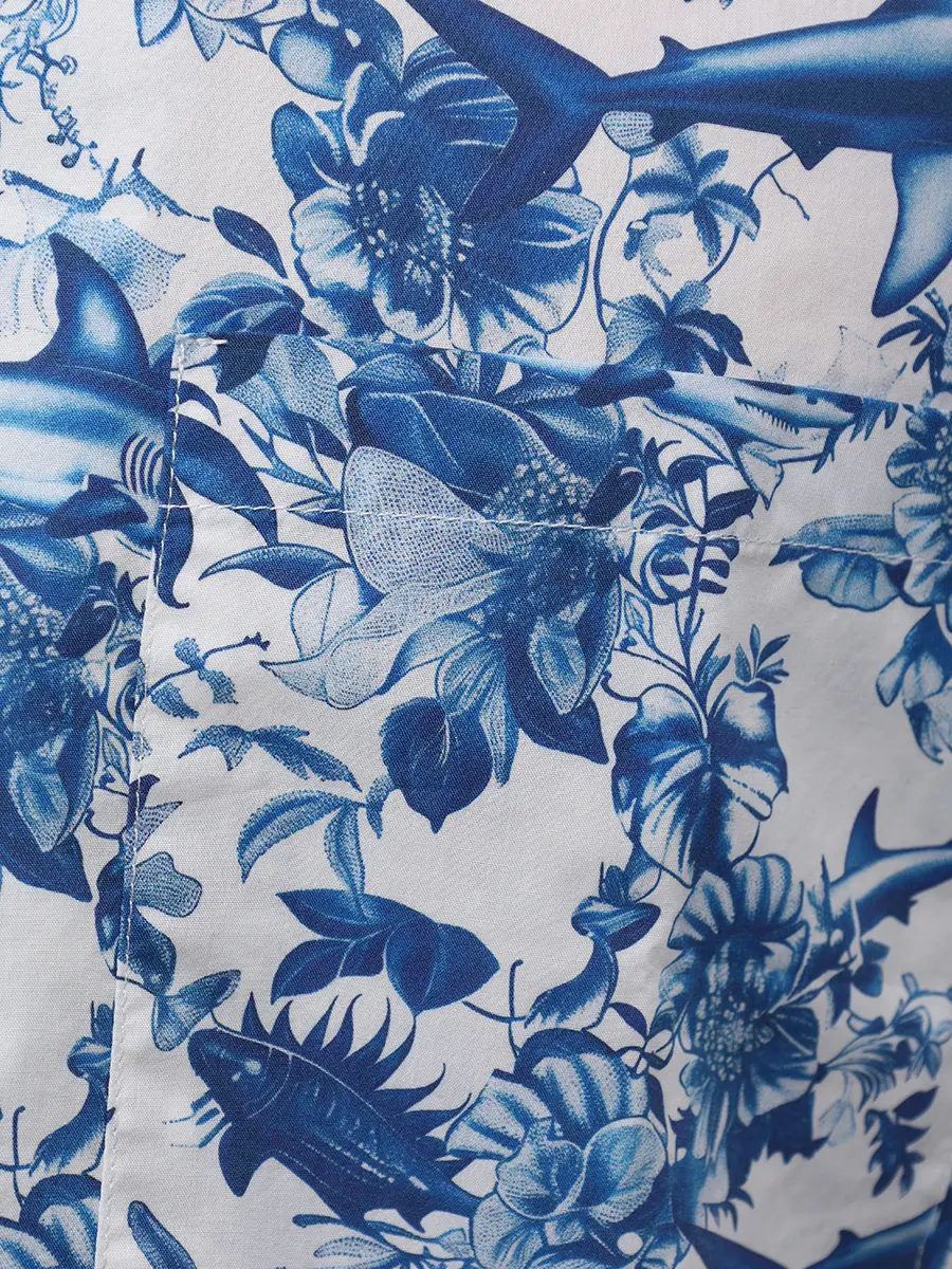 Рубашка Regular Fit хлопковая MC2 SAINT BARTH KALEA - COTTON SHARK TOILE 01 Белый  Фото 6