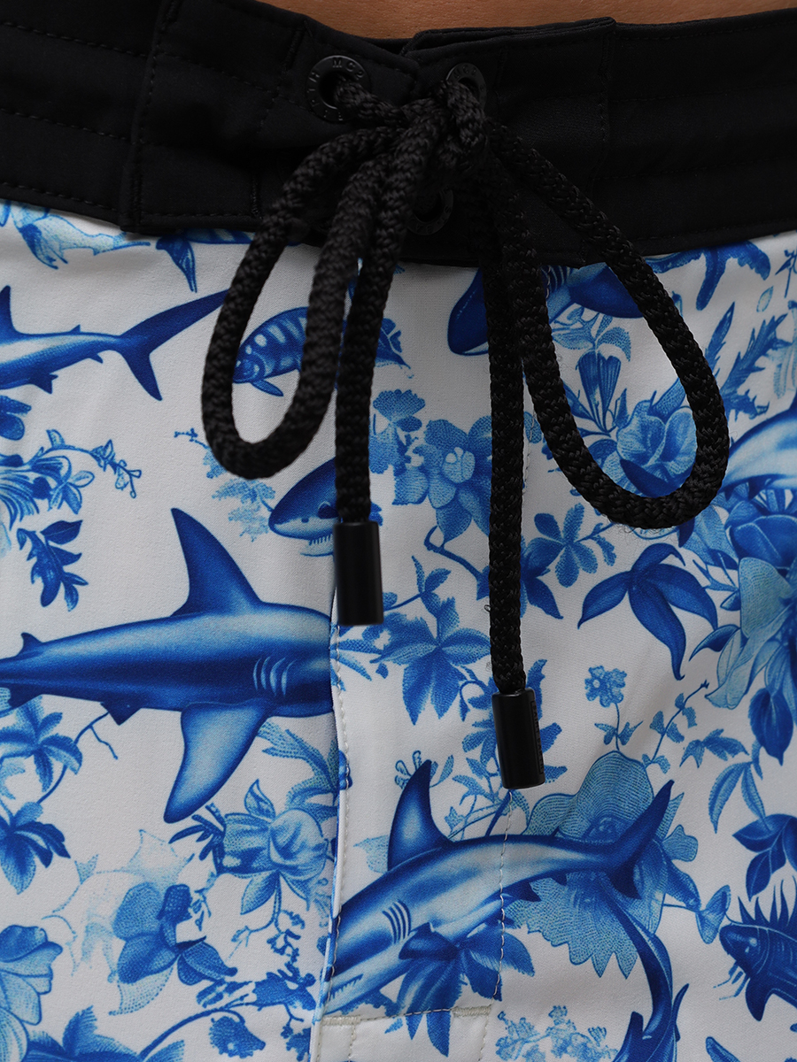 Шорты плавательные MC2 SAINT BARTH COMFORT SURF - SHARK TOILE 01 Белый  Фото 4