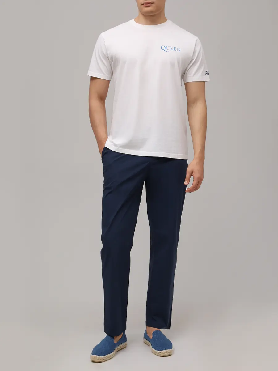 Футболка хлопковая MC2 SAINT BARTH TSHIRT MAN - QUEEN CREST 01N Белый  Фото 2