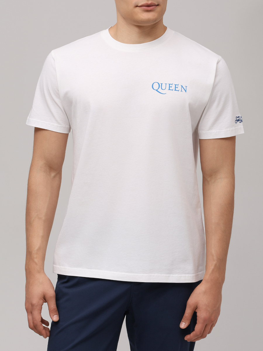 Футболка хлопковая MC2 SAINT BARTH TSHIRT MAN - QUEEN CREST 01N Белый  Фото 4