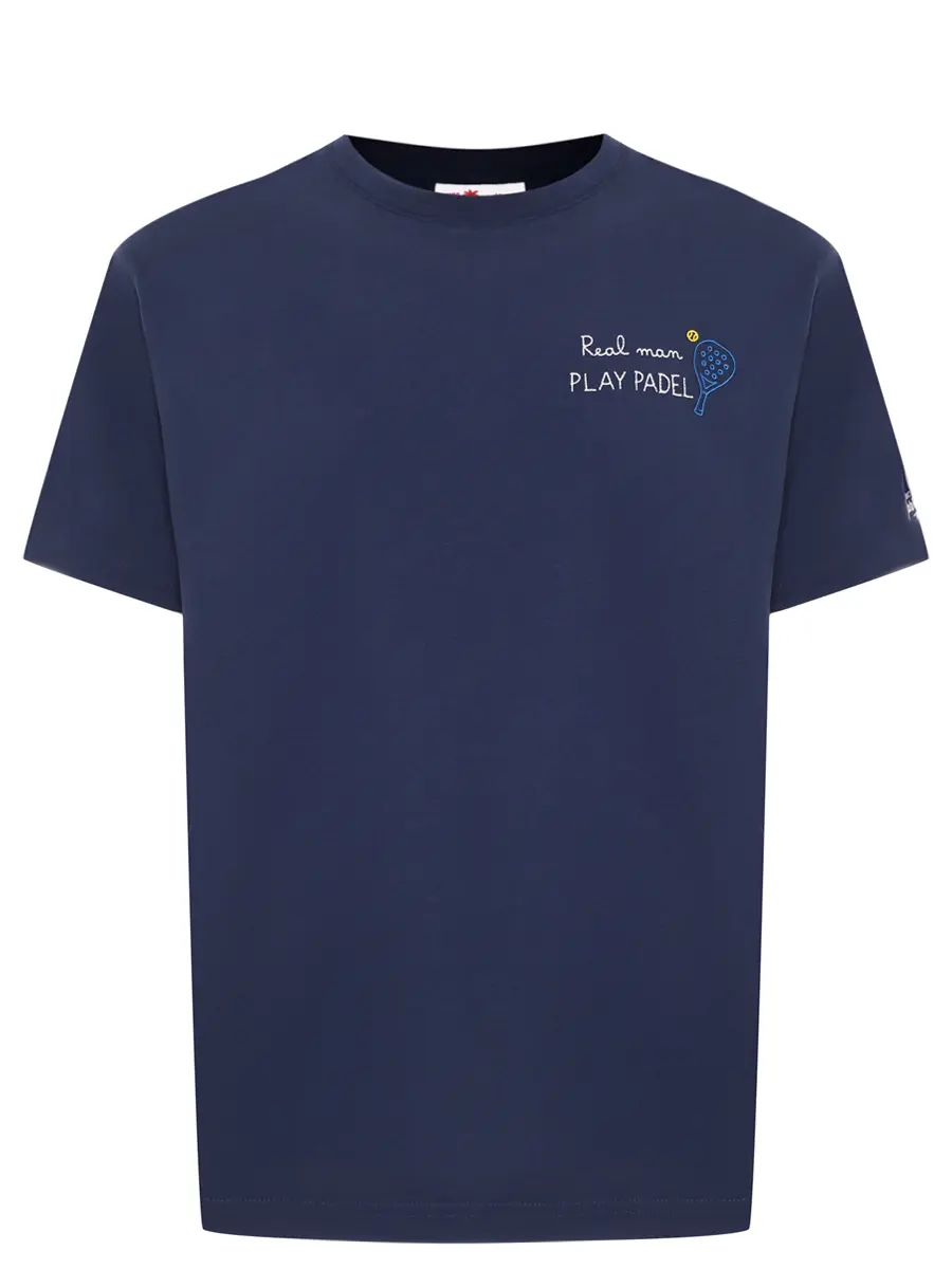 Футболка хлопковая MC2 SAINT BARTH PORTOFINO - REAL MAN PADEL 61 EMB Синий 