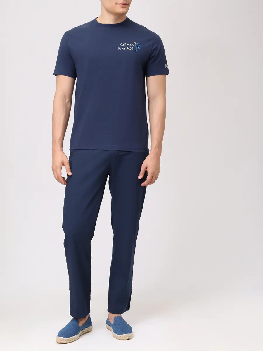 Футболка хлопковая MC2 SAINT BARTH PORTOFINO - REAL MAN PADEL 61 EMB Синий  Фото 2