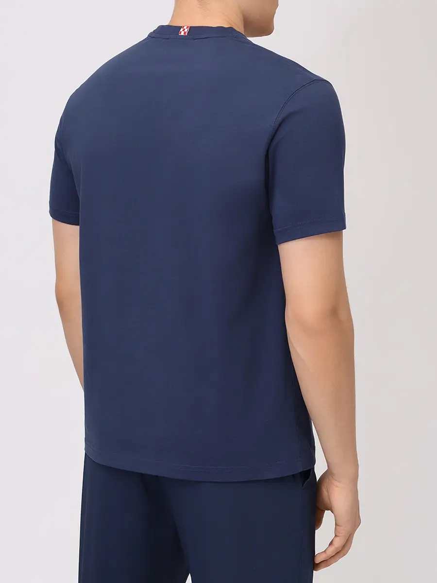 Футболка хлопковая MC2 SAINT BARTH PORTOFINO - REAL MAN PADEL 61 EMB Синий  Фото 3