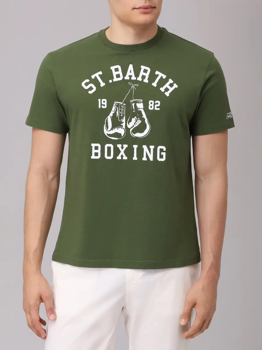 Футболка хлопковая MC2 SAINT BARTH TSHIRT MAN - BOXING BARTH 52 Зеленый  Фото 4