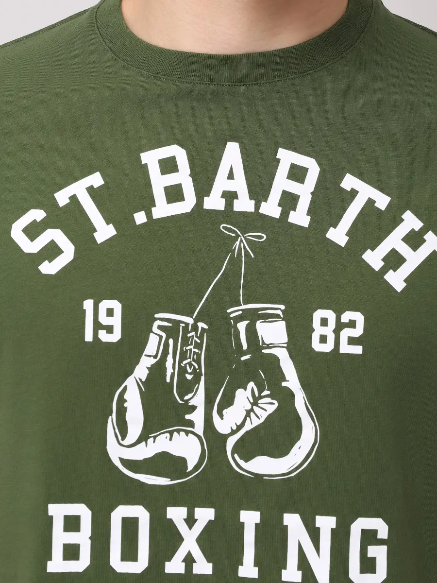 Футболка хлопковая MC2 SAINT BARTH TSHIRT MAN - BOXING BARTH 52 Зеленый  Фото 5