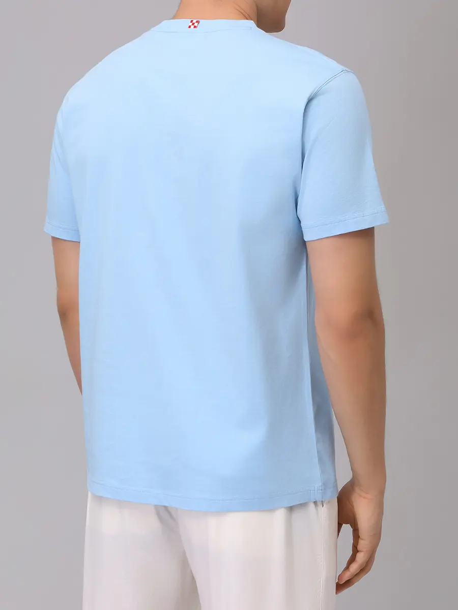 Футболка хлопковая MC2 SAINT BARTH TSHIRT MAN - NEED LOVE 31 EMB Голубой  Фото 3