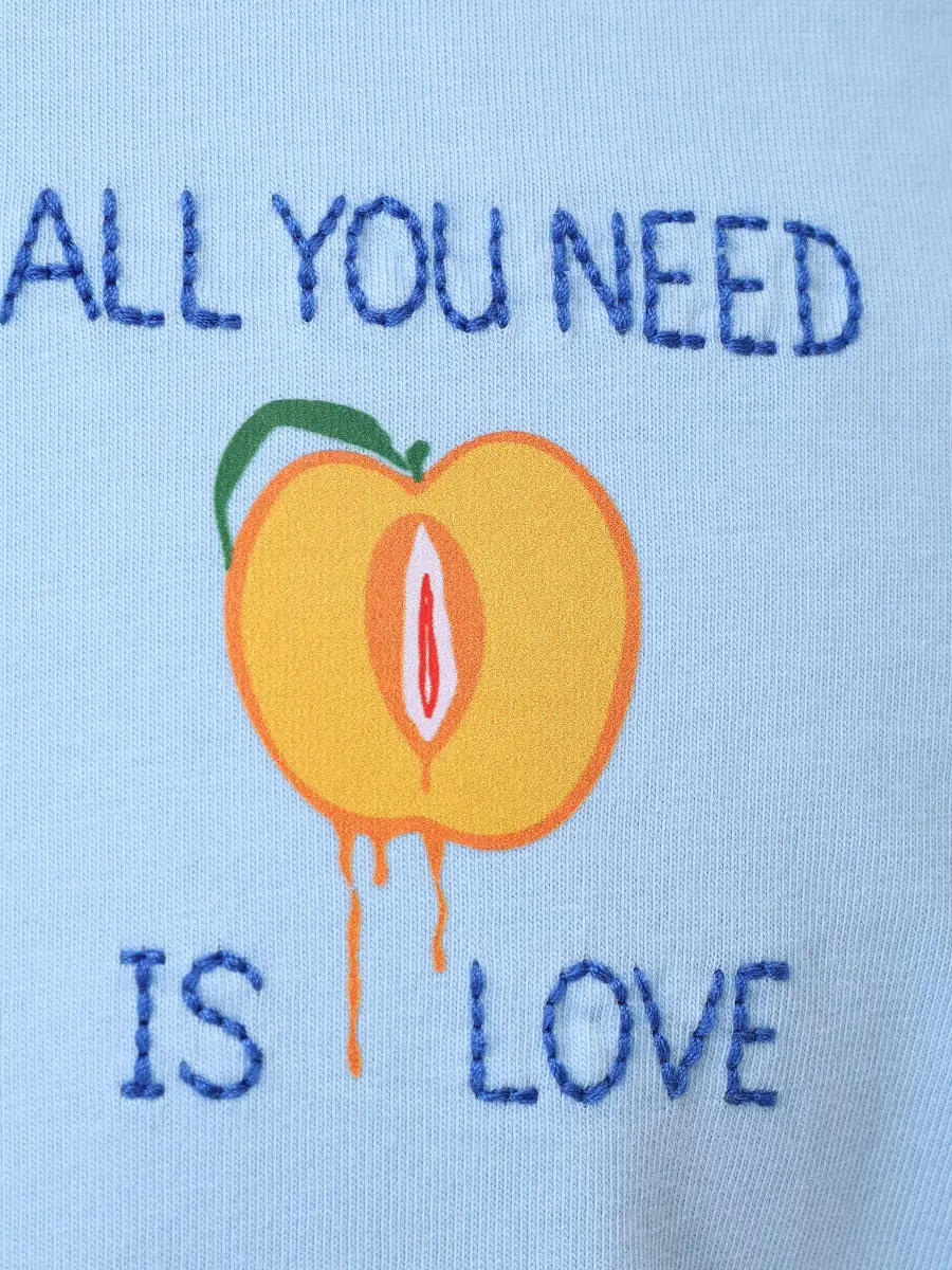 Футболка хлопковая MC2 SAINT BARTH TSHIRT MAN - NEED LOVE 31 EMB Голубой  Фото 6