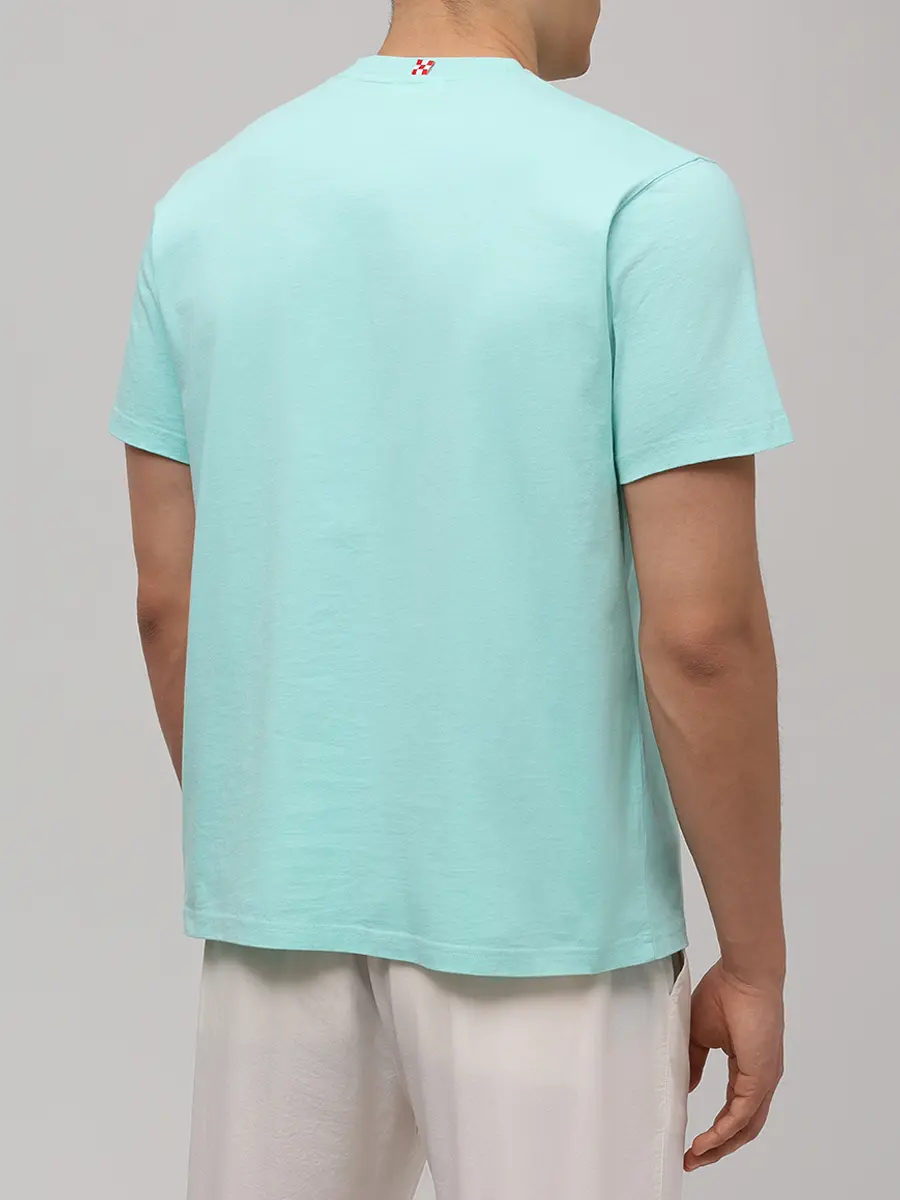 Футболка хлопковая MC2 SAINT BARTH AUSTIN - GOLF CLUB 55 EMB Бирюзовый  Фото 3