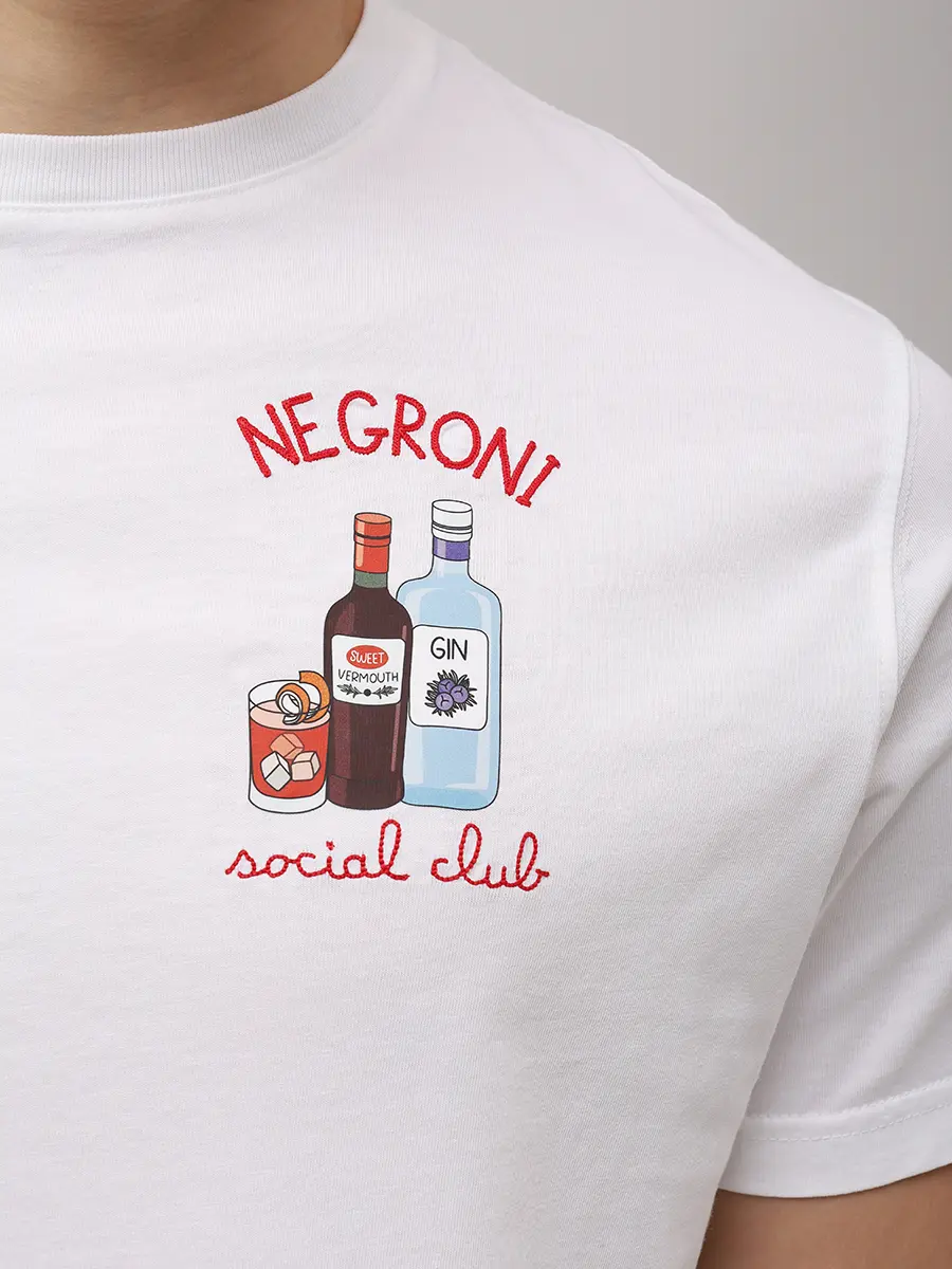Футболка хлопковая MC2 SAINT BARTH TSHIRT MAN - SOCIAL NEGRONI 01N EMB Белый  Фото 5