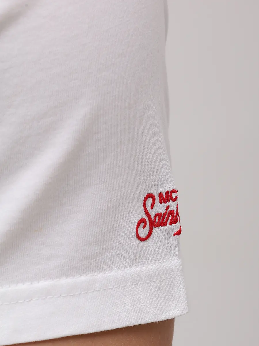 Футболка хлопковая MC2 SAINT BARTH TSHIRT MAN - SOCIAL NEGRONI 01N EMB Белый  Фото 6