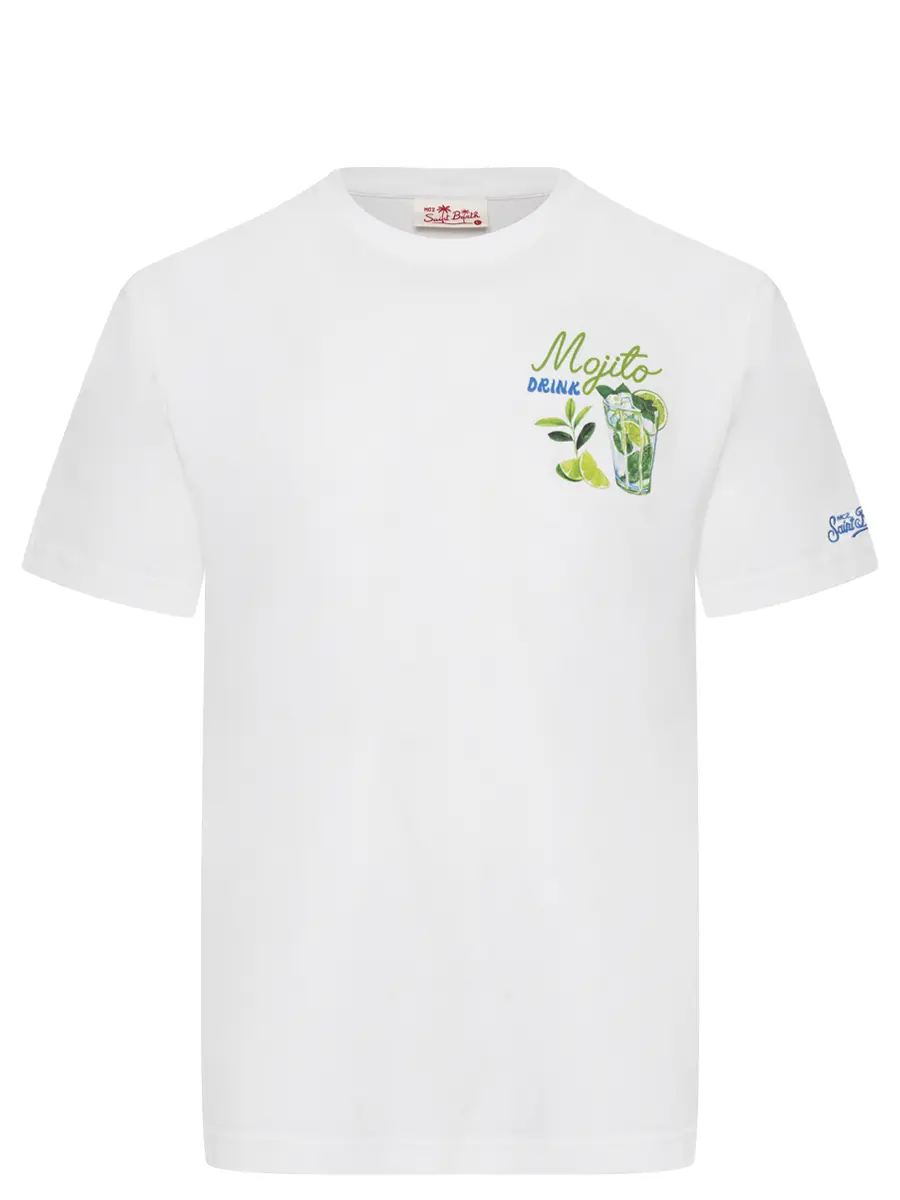 Футболка хлопковая MC2 SAINT BARTH TSHIRT MAN - DRINK MOJITO 01N Белый 