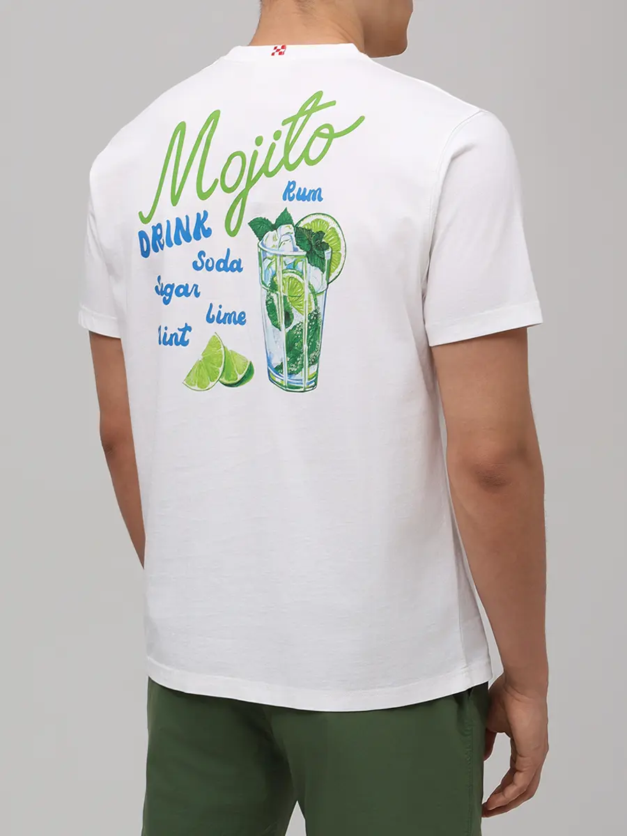 Футболка хлопковая MC2 SAINT BARTH TSHIRT MAN - DRINK MOJITO 01N Белый  Фото 3