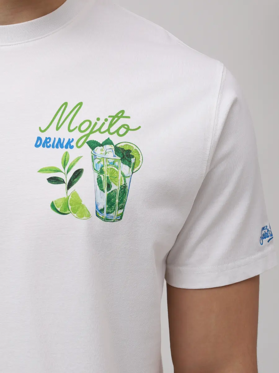 Футболка хлопковая MC2 SAINT BARTH TSHIRT MAN - DRINK MOJITO 01N Белый  Фото 5