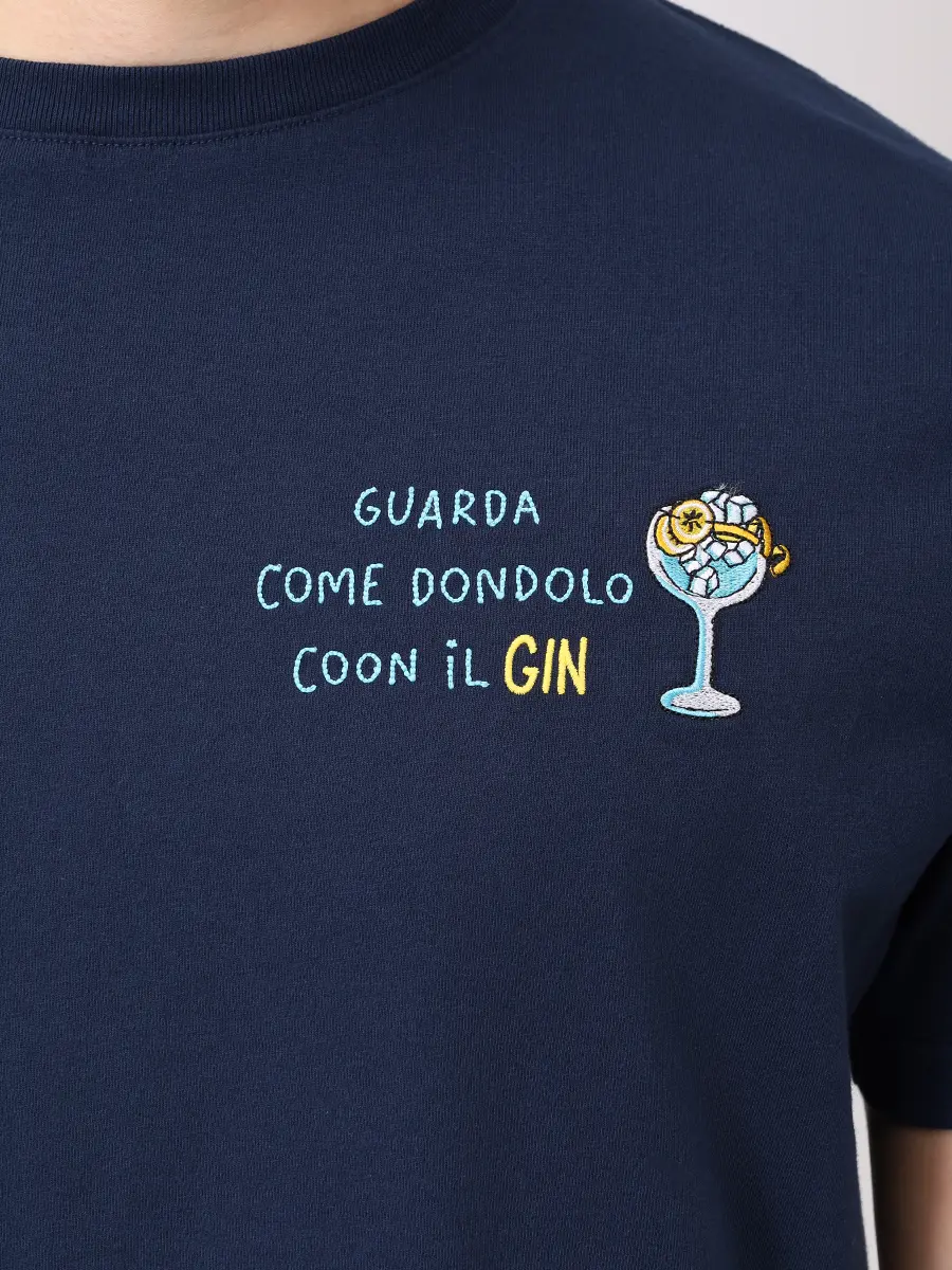 Футболка хлопковая MC2 SAINT BARTH PORTOFINO - DONDOLO GIN 61 EMB Синий  Фото 5