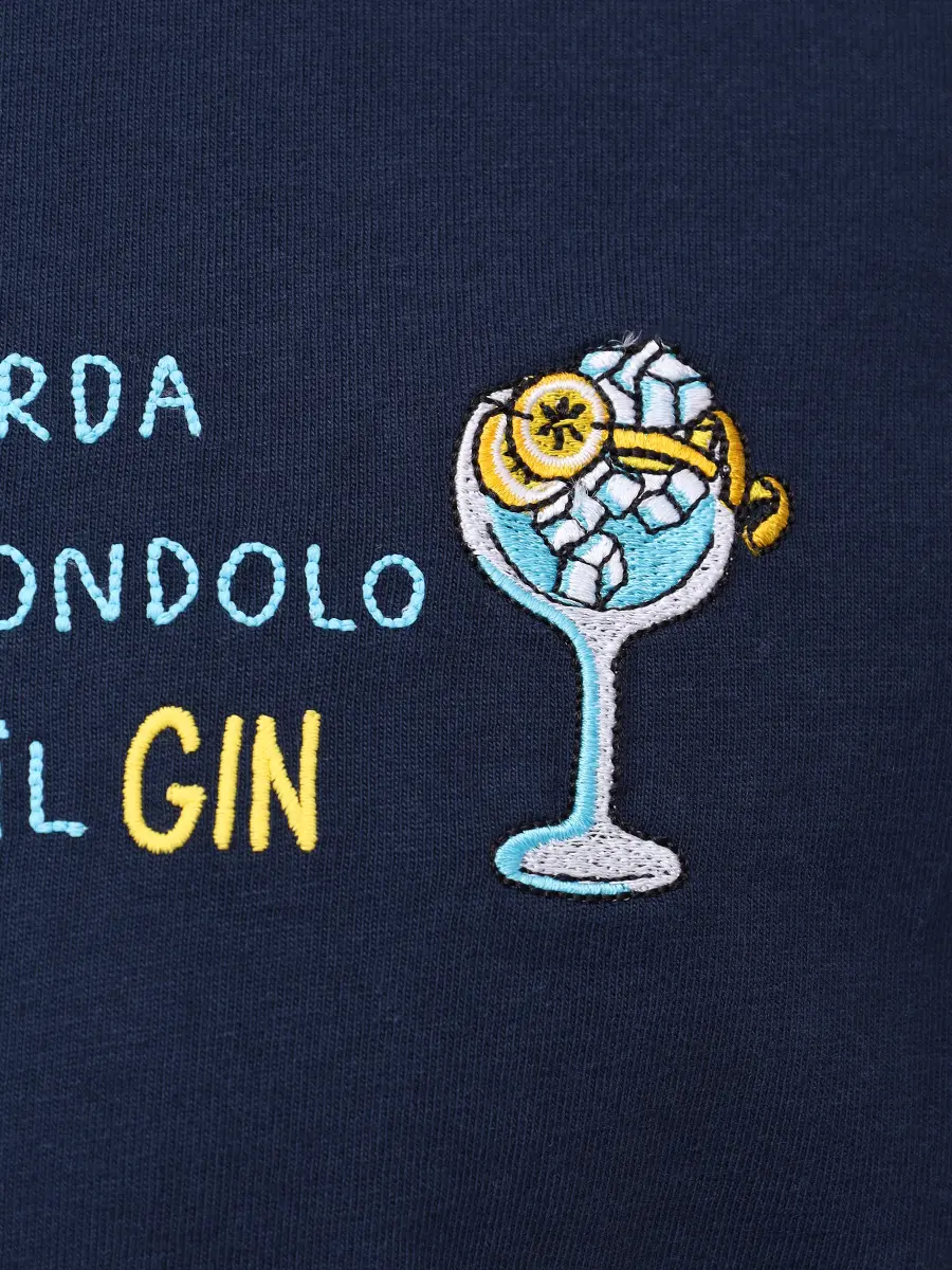 Футболка хлопковая MC2 SAINT BARTH PORTOFINO - DONDOLO GIN 61 EMB Синий  Фото 6