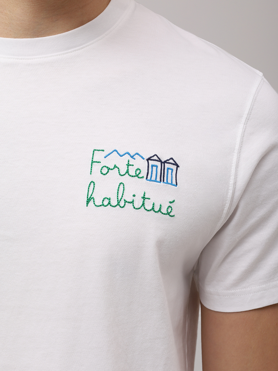 Футболка хлопковая MC2 SAINT BARTH PORTOFINO - FORTE HABITUE 01N EMB Белый  Фото 5