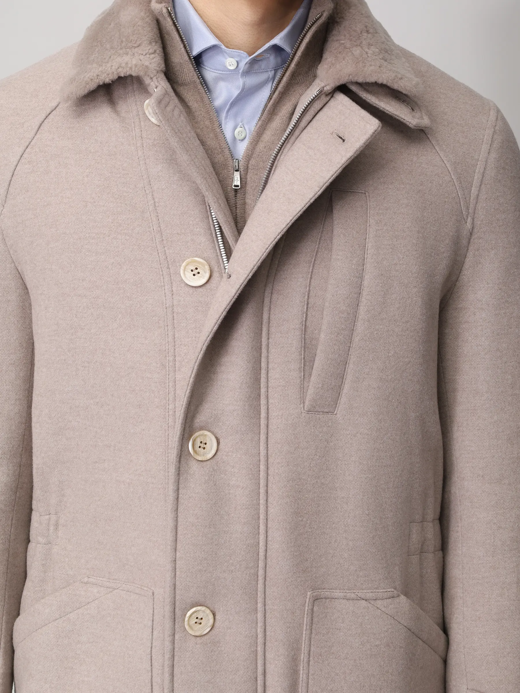 Куртка кашемировая на меху BRUNELLO CUCINELLI MT4016390 C2421 Бежевый  Фото 5