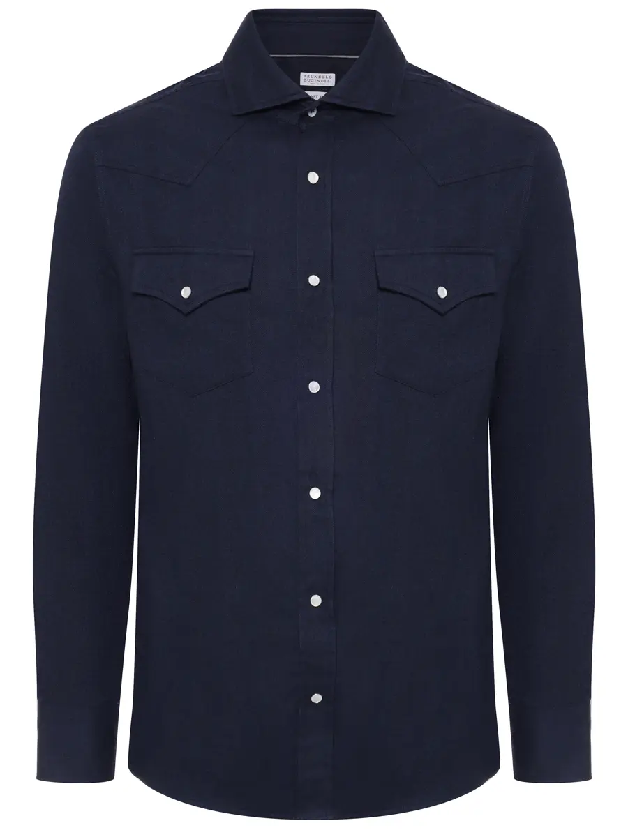 

Рубашка Regular Fit из хлопка и лиоцелла, Синий, MY6374008 C019