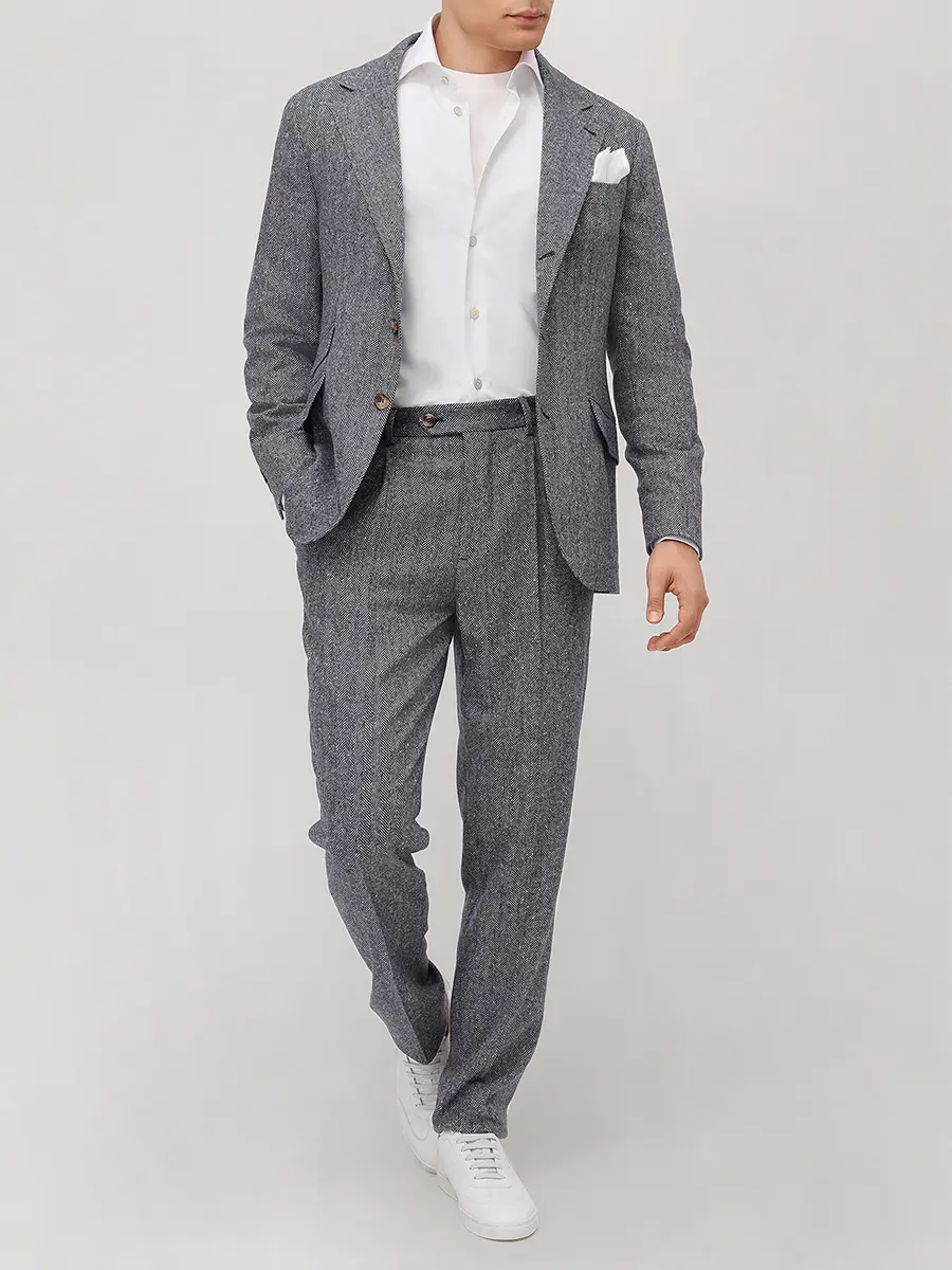 Костюм шерстяной BRUNELLO CUCINELLI MV417LDWH C1020 Синий  Фото 2