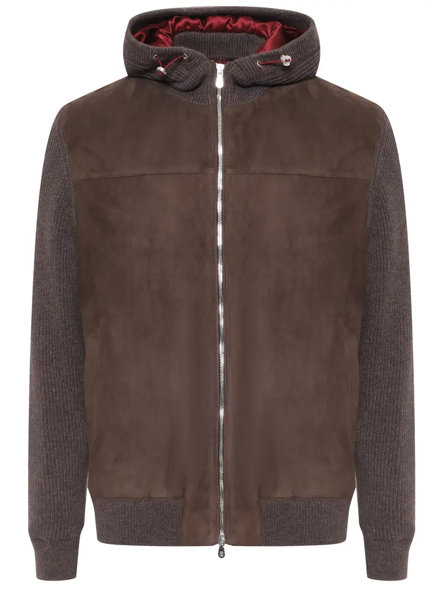 Куртка комбинированная BRUNELLO CUCINELLI MPCLF2053 CYU72 Коричневый 