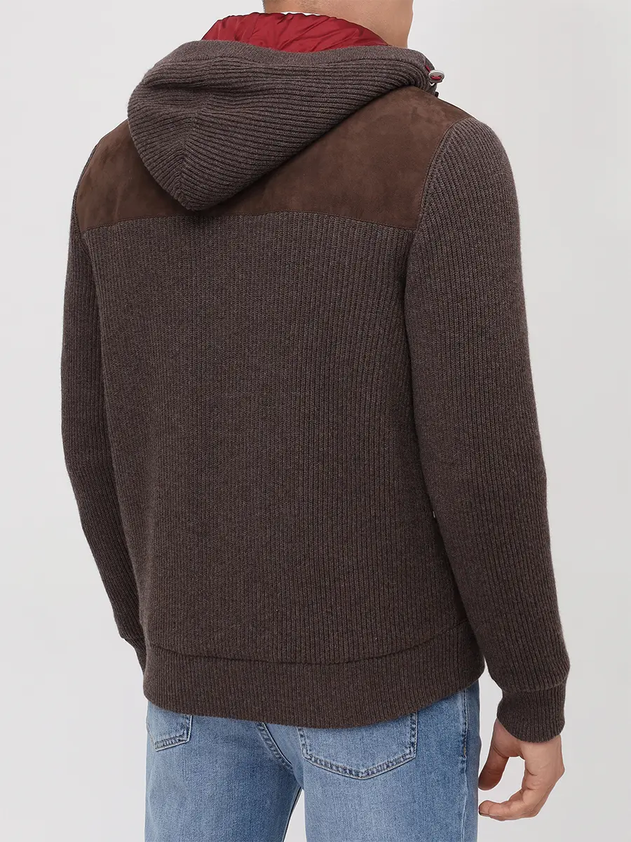 Куртка комбинированная BRUNELLO CUCINELLI MPCLF2053 CYU72 Коричневый  Фото 3