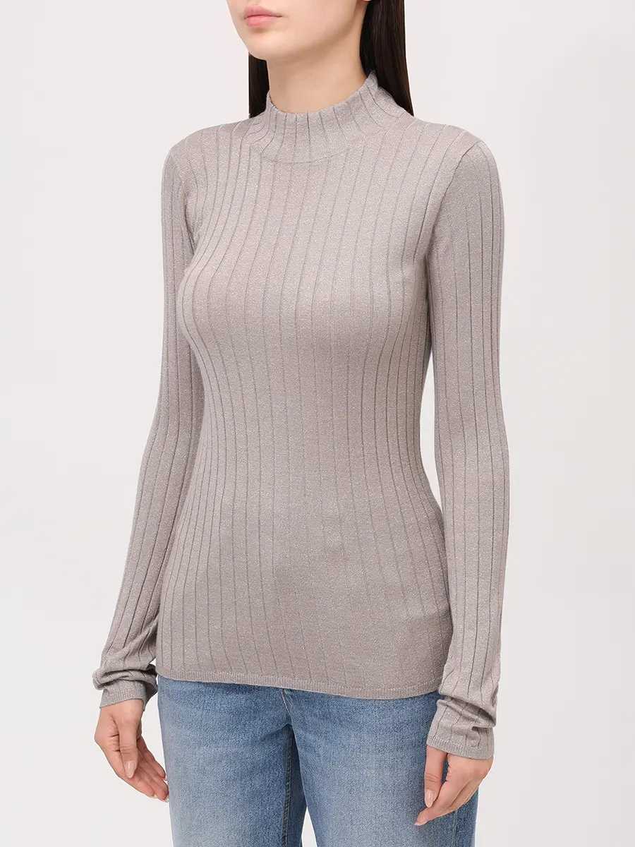 Водолазка из кашемира и шелка BRUNELLO CUCINELLI M41862204P C9729 Серый  Фото 4