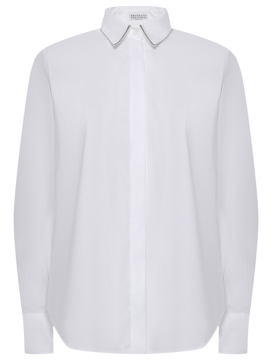 Рубашка хлопковая BRUNELLO CUCINELLI MP091MA606 C159 Белый 