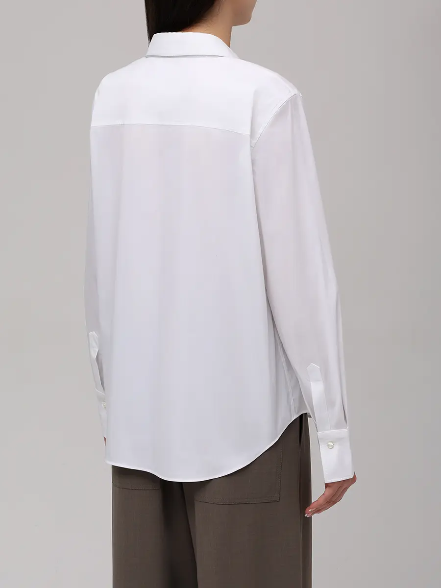 Рубашка хлопковая BRUNELLO CUCINELLI MP091MA606 C159 Белый  Фото 3