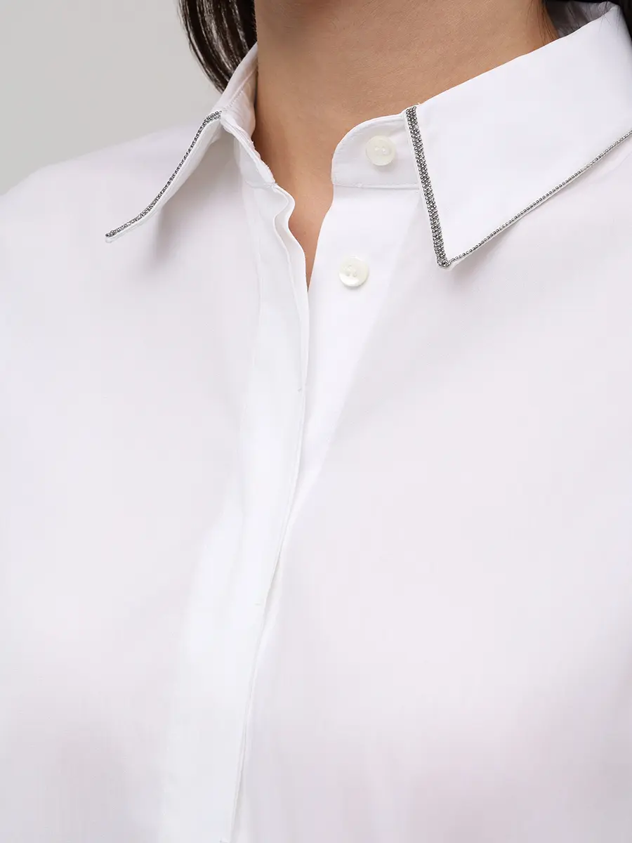 Рубашка хлопковая BRUNELLO CUCINELLI MP091MA606 C159 Белый  Фото 5