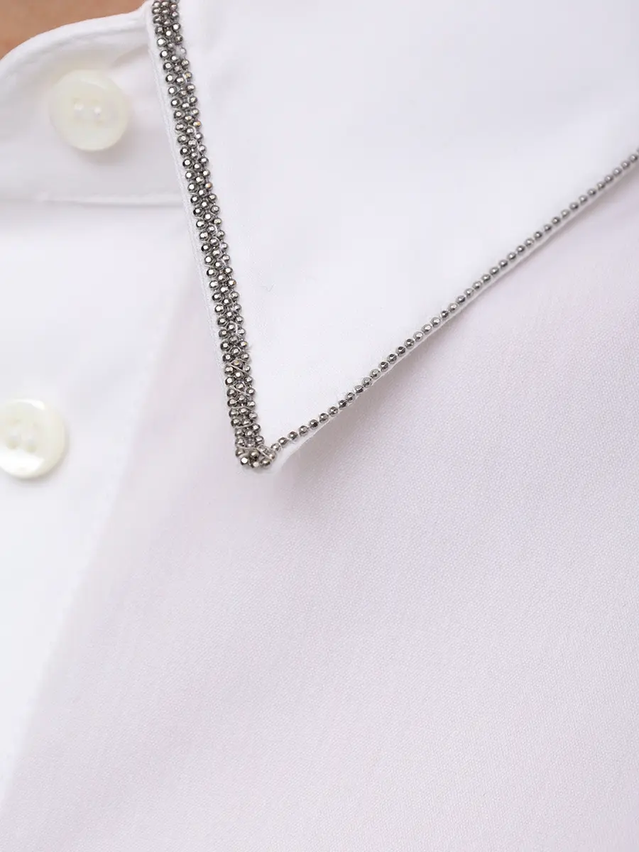 Рубашка хлопковая BRUNELLO CUCINELLI MP091MA606 C159 Белый  Фото 6