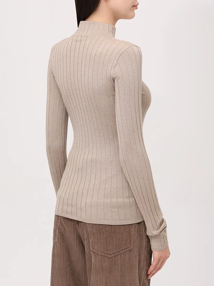 Водолазка из кашемира и шелка BRUNELLO CUCINELLI M41862204P C077 Бежевый  Фото 3