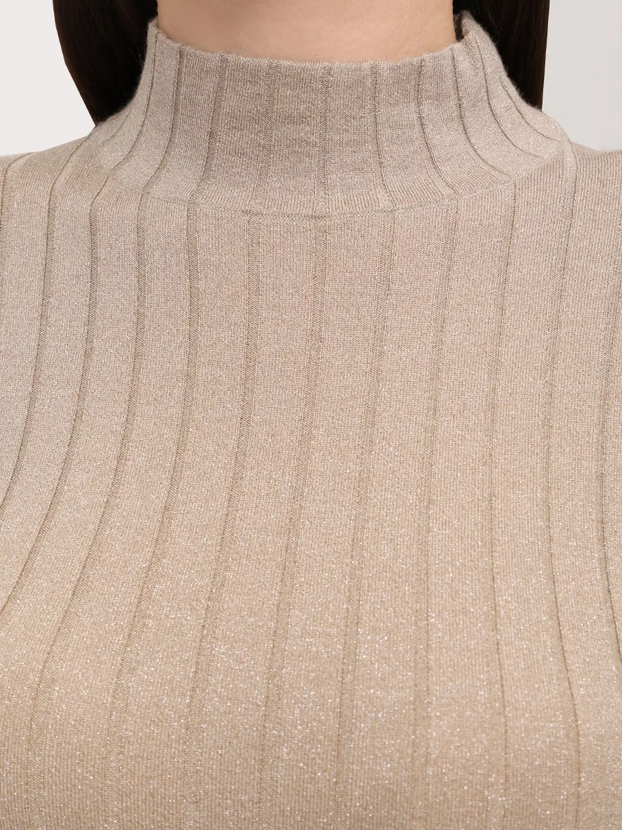 Водолазка из кашемира и шелка BRUNELLO CUCINELLI M41862204P C077 Бежевый  Фото 5