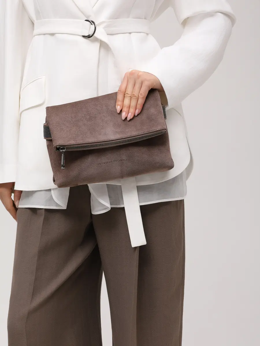 Сумка замшевая BRUNELLO CUCINELLI MBDLD2747P C2659 Коричневый  Фото 2