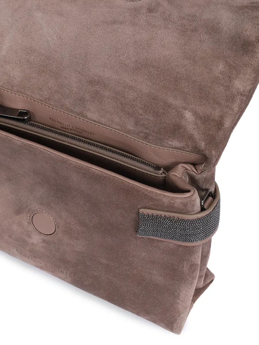 Сумка замшевая BRUNELLO CUCINELLI MBDLD2747P C2659 Коричневый  Фото 4