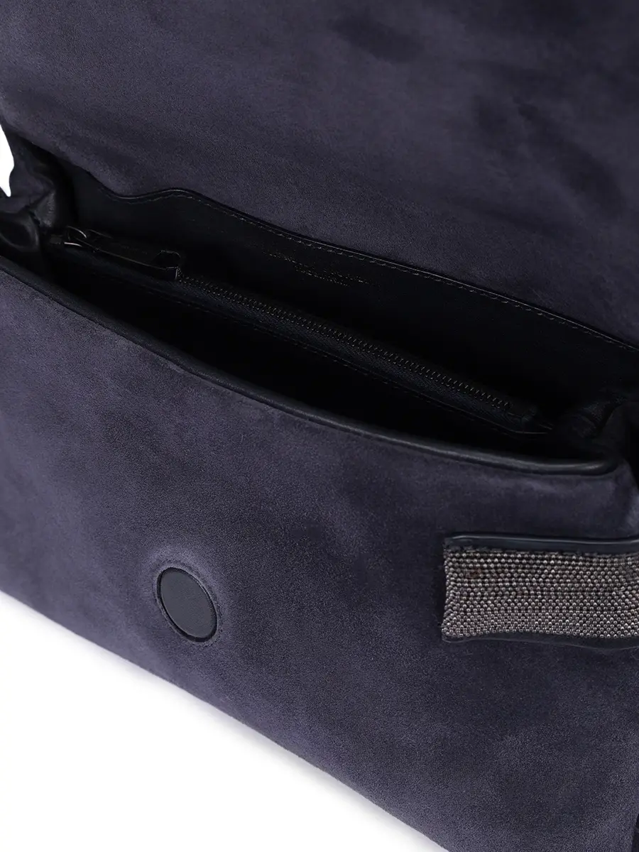 Сумка замшевая BRUNELLO CUCINELLI MBDLD2747P C8901 Темно- Синий  Фото 4