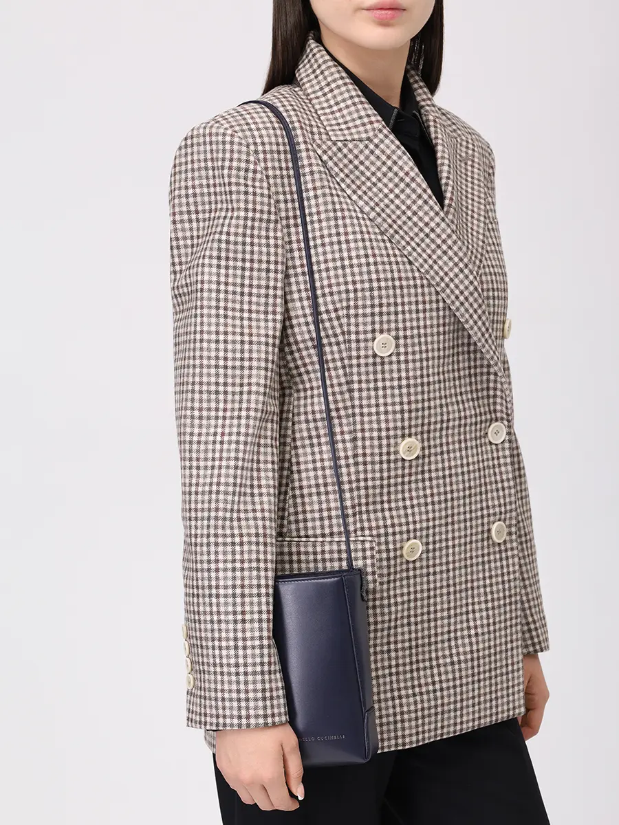 Сумка кожаная BRUNELLO CUCINELLI MWTKD2739P C8901 Темно- Синий  Фото 2