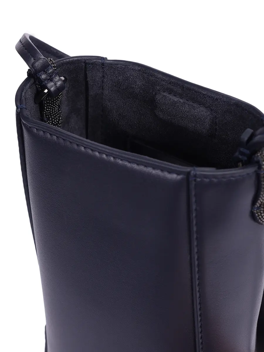 Сумка кожаная BRUNELLO CUCINELLI MWTKD2739P C8901 Темно- Синий  Фото 4