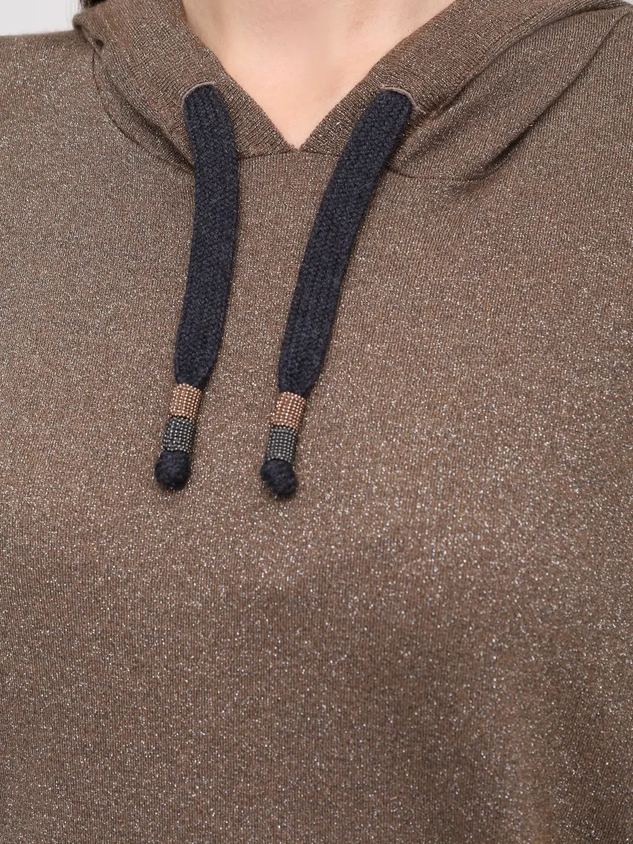 Худи из кашемира и шелка BRUNELLO CUCINELLI M41845909P C4241 Коричневый  Фото 5