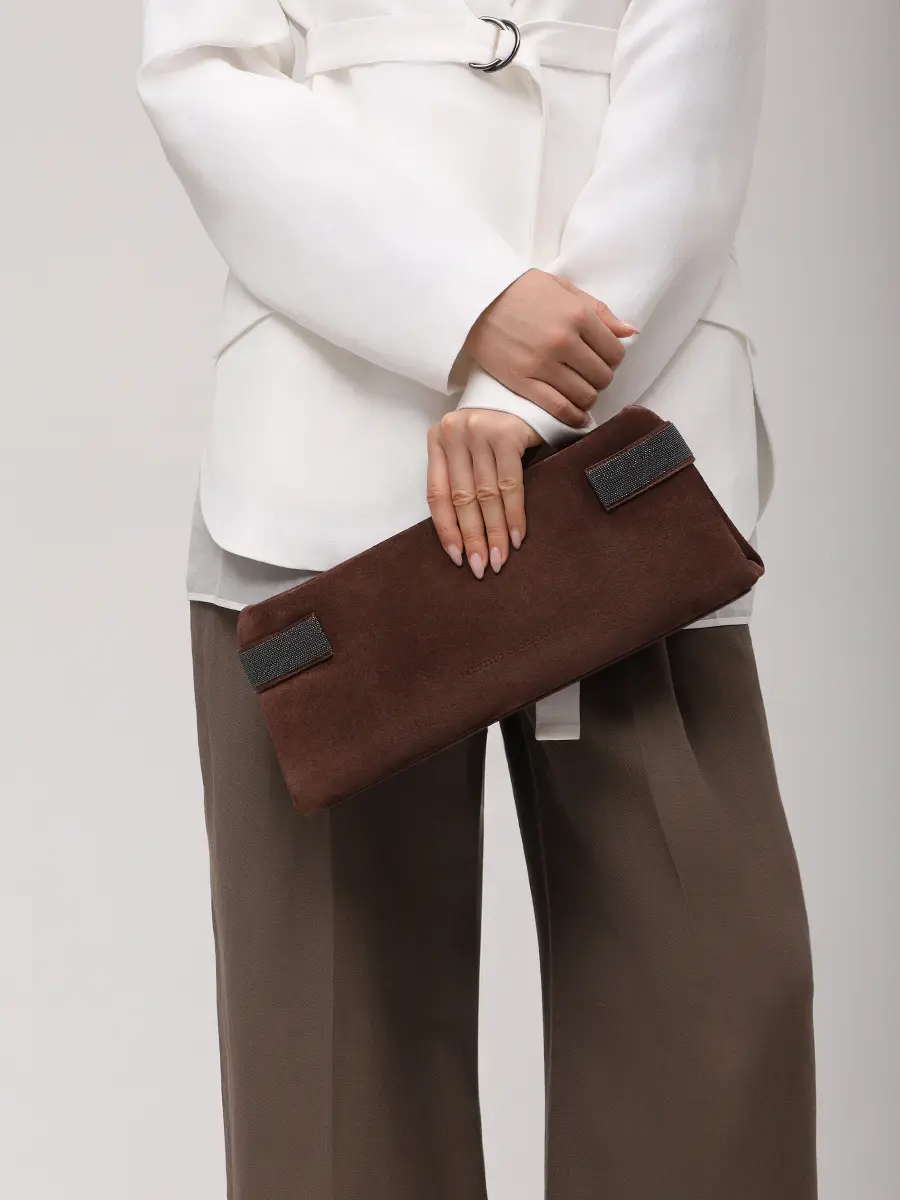 Сумка замшевая BRUNELLO CUCINELLI MBDLD2746P C4181 Бордовый  Фото 2