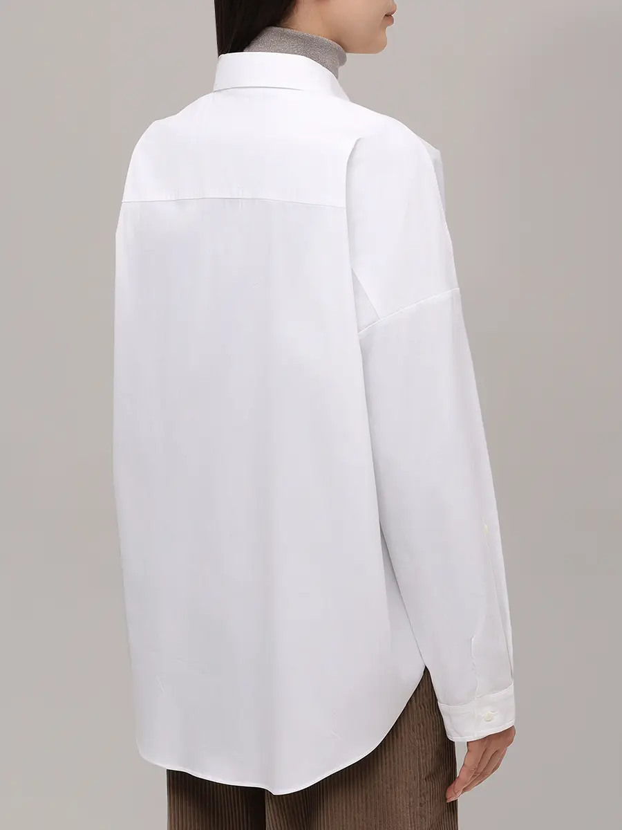 Рубашка хлопковая BRUNELLO CUCINELLI MP091MA636 C159 Белый  Фото 3