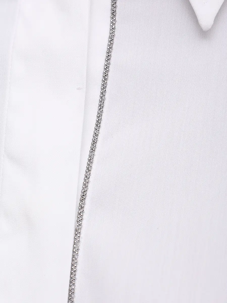 Рубашка хлопковая BRUNELLO CUCINELLI MP091MA636 C159 Белый  Фото 6