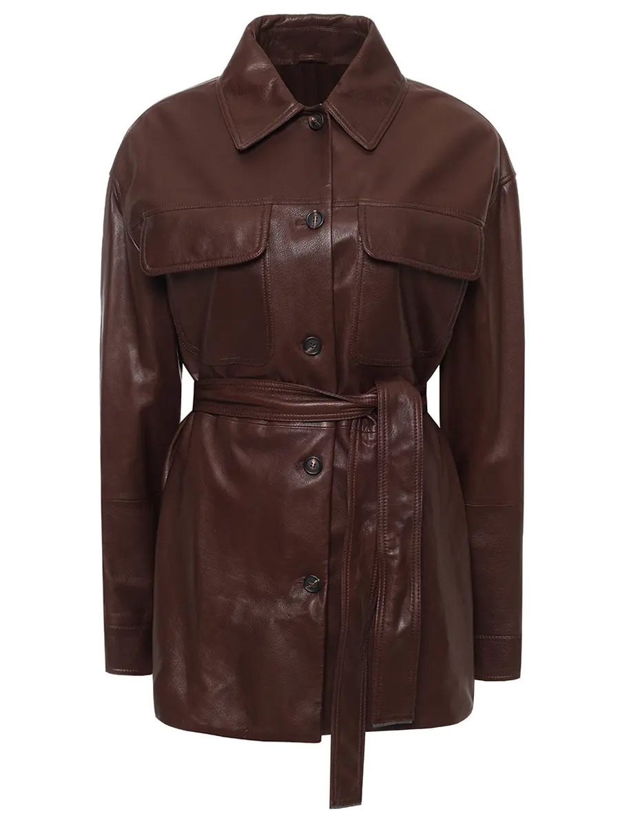 Куртка кожаная BRUNELLO CUCINELLI MPMUL7453P C4193 Бордовый 