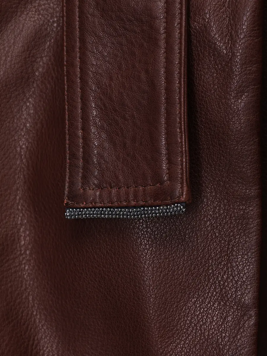 Куртка кожаная BRUNELLO CUCINELLI MPMUL7453P C4193 Бордовый  Фото 6