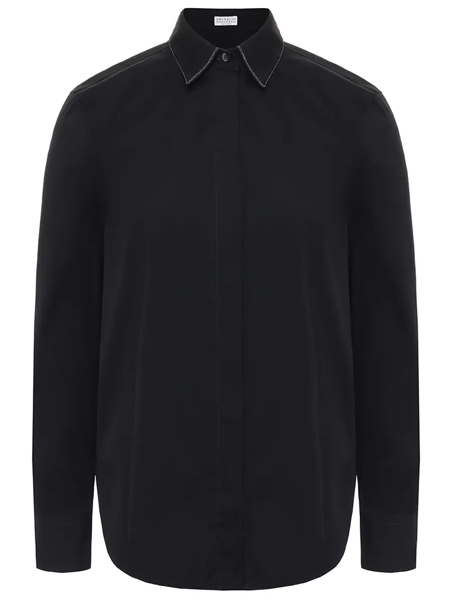Рубашка хлопковая BRUNELLO CUCINELLI MP091MA606 C101 Черный 
