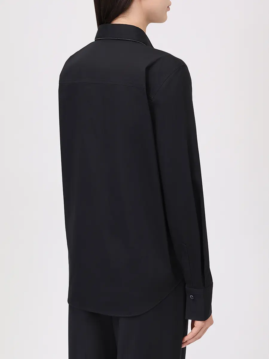 Рубашка хлопковая BRUNELLO CUCINELLI MP091MA606 C101 Черный  Фото 3