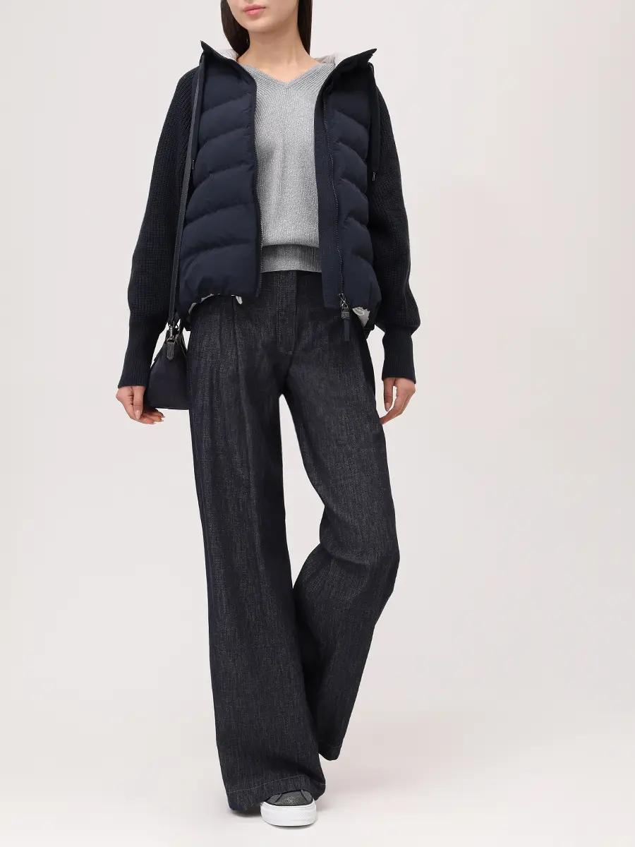 Куртка комбинированная BRUNELLO CUCINELLI MD5997699P CZQ73 Синий  Фото 2