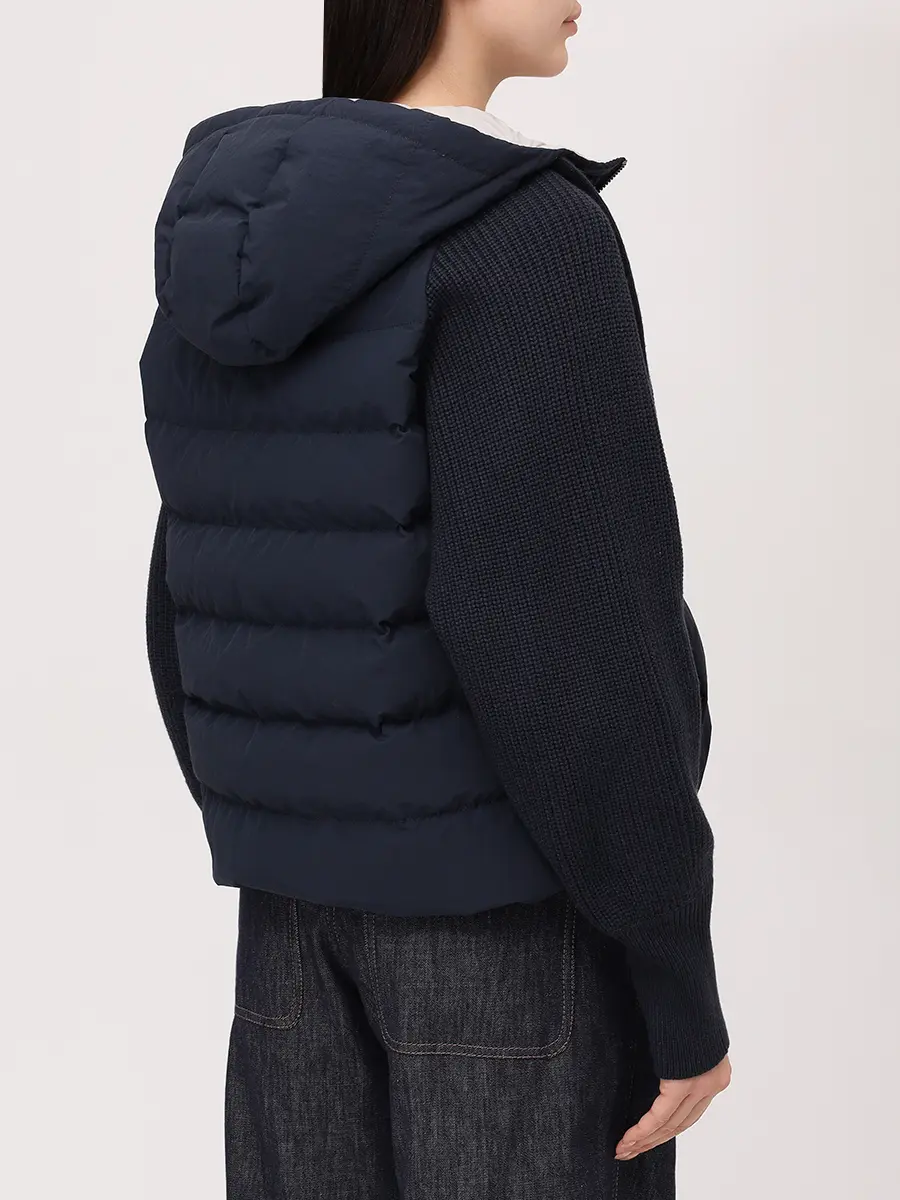 Куртка комбинированная BRUNELLO CUCINELLI MD5997699P CZQ73 Синий  Фото 3