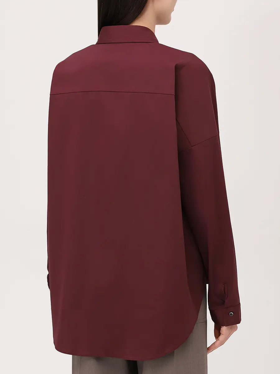 Рубашка хлопковая BRUNELLO CUCINELLI MP091MA636 C4242 Бордовый  Фото 3
